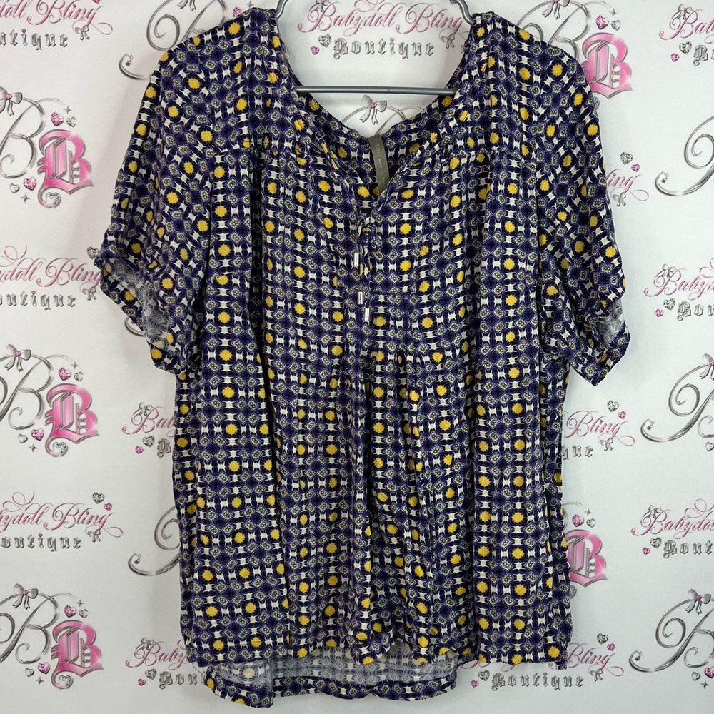 Choose happiness shirt flowers Floral Patterned Women's Top - Purple and Yellow